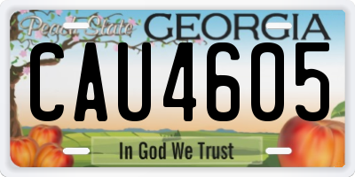 GA license plate CAU4605