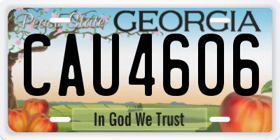 GA license plate CAU4606