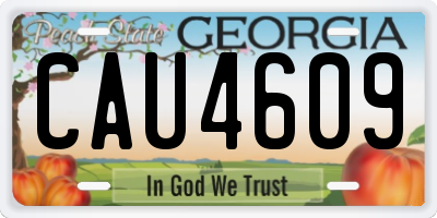 GA license plate CAU4609