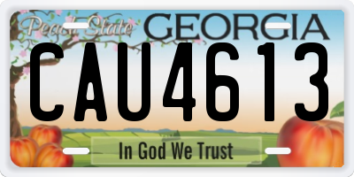 GA license plate CAU4613