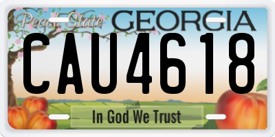 GA license plate CAU4618