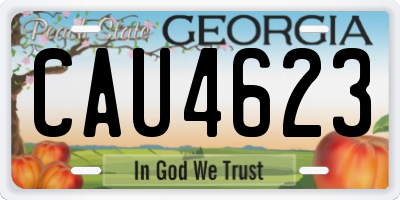 GA license plate CAU4623
