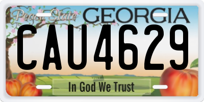 GA license plate CAU4629