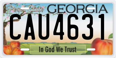 GA license plate CAU4631