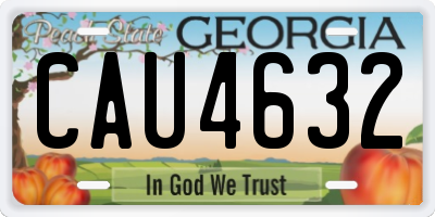 GA license plate CAU4632