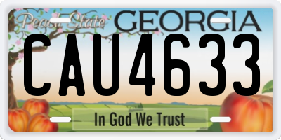 GA license plate CAU4633