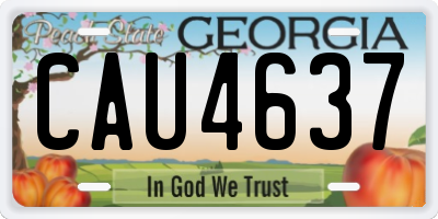 GA license plate CAU4637
