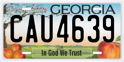 GA license plate CAU4639