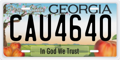 GA license plate CAU4640