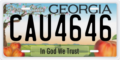 GA license plate CAU4646