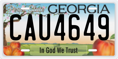GA license plate CAU4649