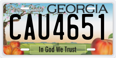 GA license plate CAU4651