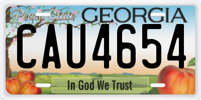 GA license plate CAU4654