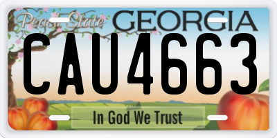 GA license plate CAU4663
