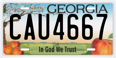 GA license plate CAU4667