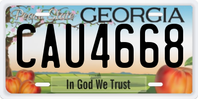 GA license plate CAU4668