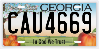 GA license plate CAU4669
