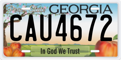 GA license plate CAU4672