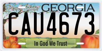 GA license plate CAU4673