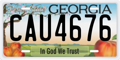 GA license plate CAU4676
