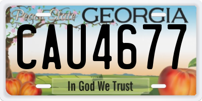 GA license plate CAU4677