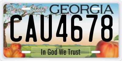 GA license plate CAU4678