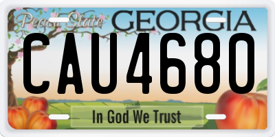 GA license plate CAU4680