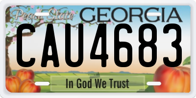 GA license plate CAU4683