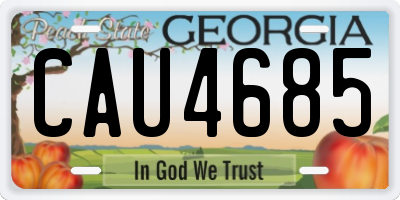 GA license plate CAU4685