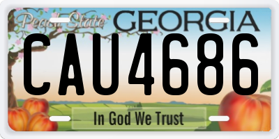 GA license plate CAU4686