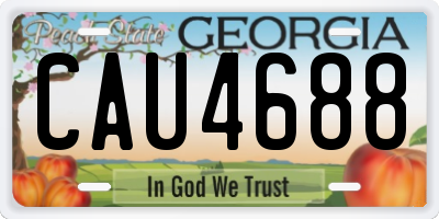 GA license plate CAU4688