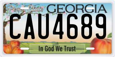 GA license plate CAU4689