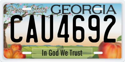 GA license plate CAU4692