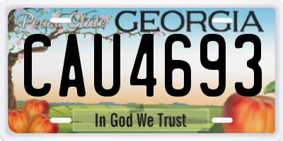 GA license plate CAU4693