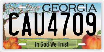 GA license plate CAU4709