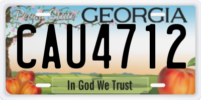GA license plate CAU4712