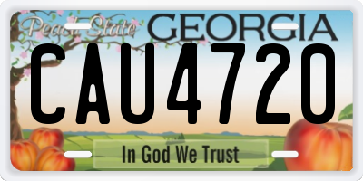 GA license plate CAU4720