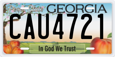 GA license plate CAU4721