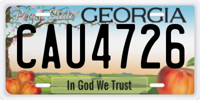 GA license plate CAU4726