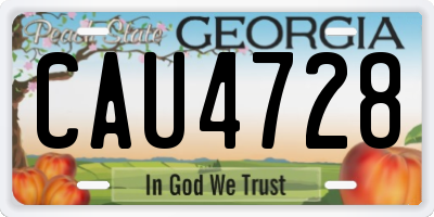 GA license plate CAU4728