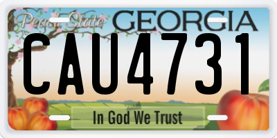 GA license plate CAU4731
