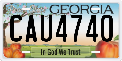 GA license plate CAU4740
