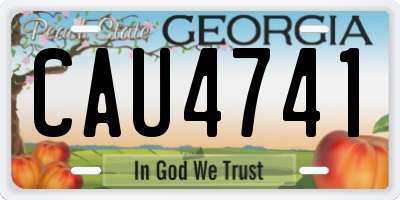 GA license plate CAU4741