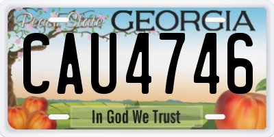GA license plate CAU4746