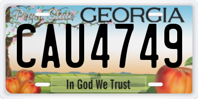 GA license plate CAU4749
