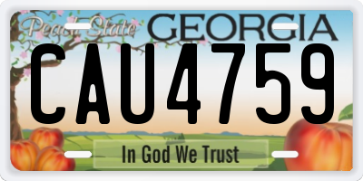 GA license plate CAU4759