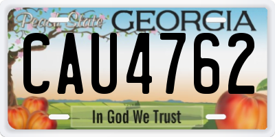 GA license plate CAU4762