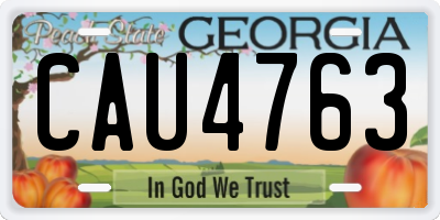 GA license plate CAU4763