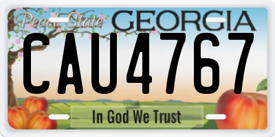 GA license plate CAU4767
