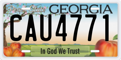 GA license plate CAU4771